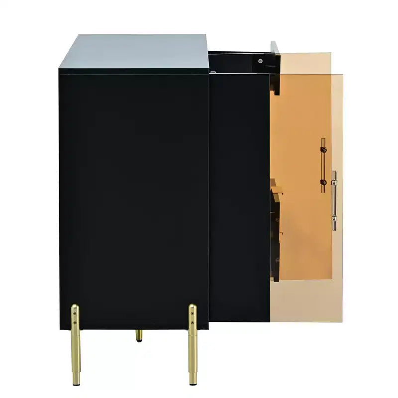 CuisinSmart Mobile Credenza con Cassetti e Ante in Acrilico, Ripiani Regolabili, Mobile Contenitore Moderno per Sala da Pranzo, Soggiorno, Cucina