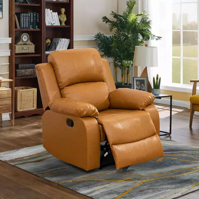 MAYEERTY Fauteuil inclinable, Fauteuil relaxant en tissu respirant résistant à l'usure avec dossier réglable pour salon, Gingembre