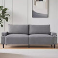Divanetto Acekool 81 Comfort, 3 posti con portabicchieri e tasche portaoggetti, Cuscini profondi per soggiorno, camera da letto