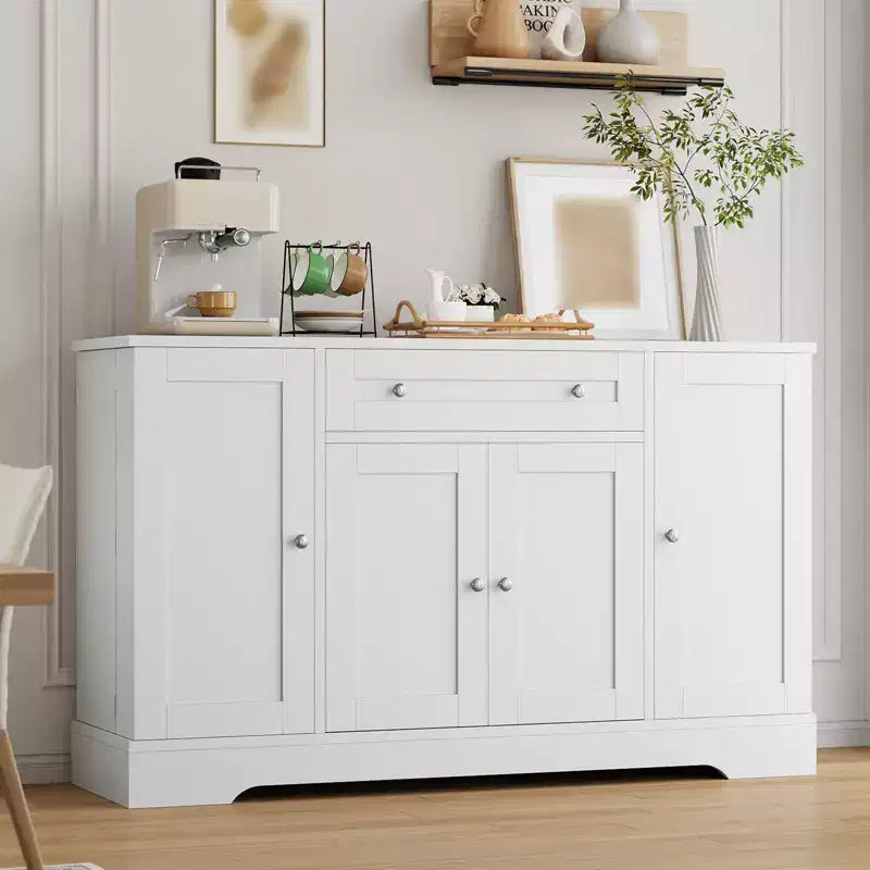 Mobile credenza buffet, 55", in legno, con ripiani regolabili, adibito a coffee station, credenza console, armadietto a pavimento per cucina e soggiorno