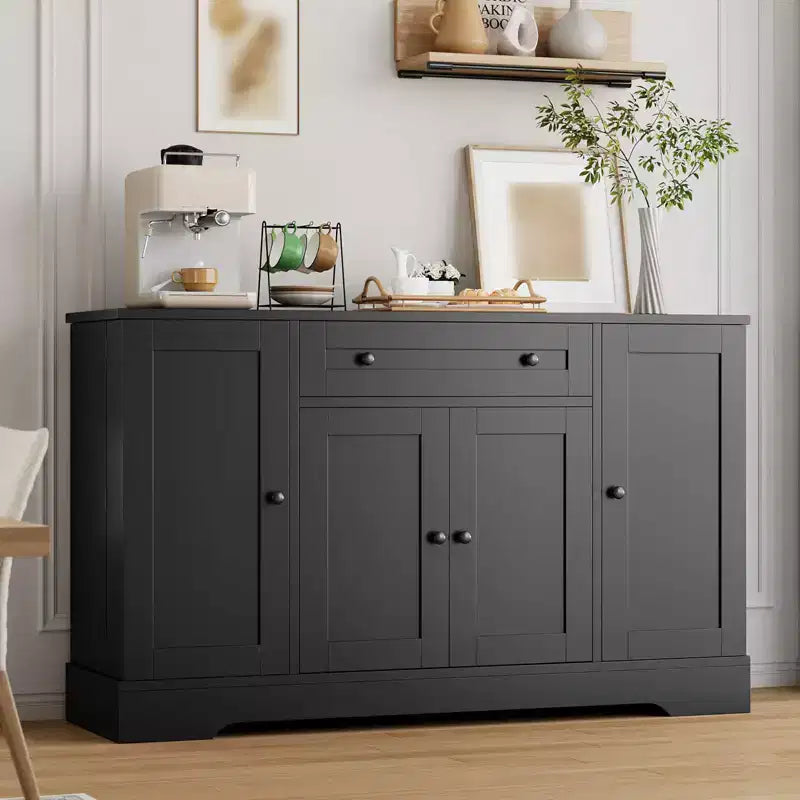 Mobile credenza buffet, 55", in legno, con ripiani regolabili, adibito a coffee station, credenza console, armadietto a pavimento per cucina e soggiorno