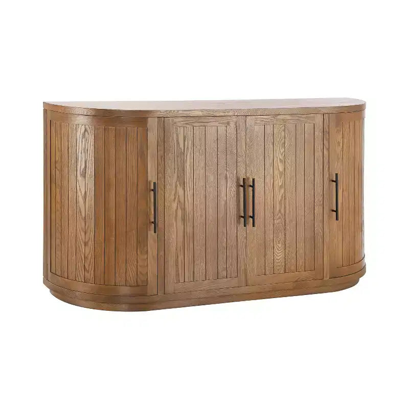 Buffet incurvé moderne Christopher Knight Home Ashby 57" avec 4 portes et poignées métalliques