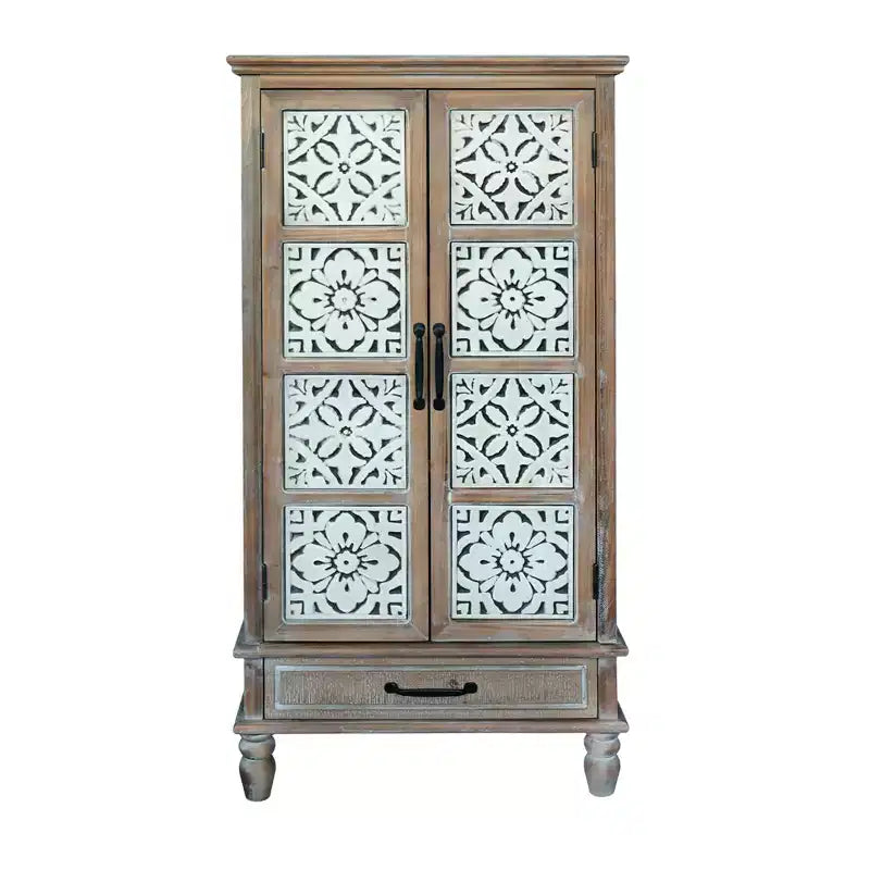 GDFStudio Elias Buffet en bois de sapin rustique de 70 cm avec 2 portes et 1 tiroir