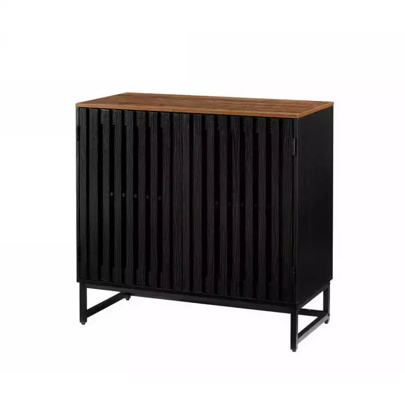 Mobile contenitore scanalato, credenza a buffet con ripiani regolabili, consolle con credenza contenitore