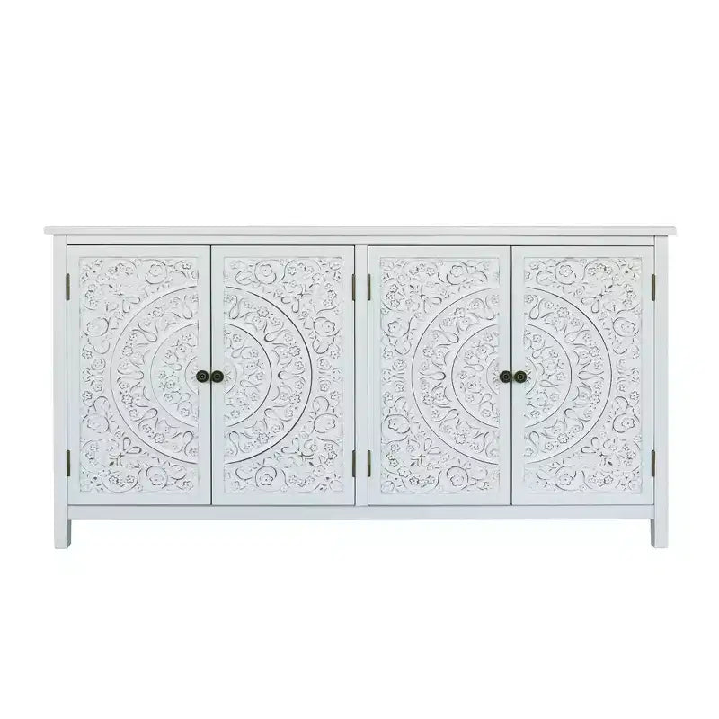GDFStudio Hugo Credenza/Mobiletto Transizionale in Legno di Abete da 60.00'' con 4 Ante