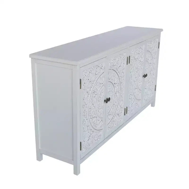 GDFStudio Hugo Credenza/Mobiletto Transizionale in Legno di Abete da 60.00'' con 4 Ante