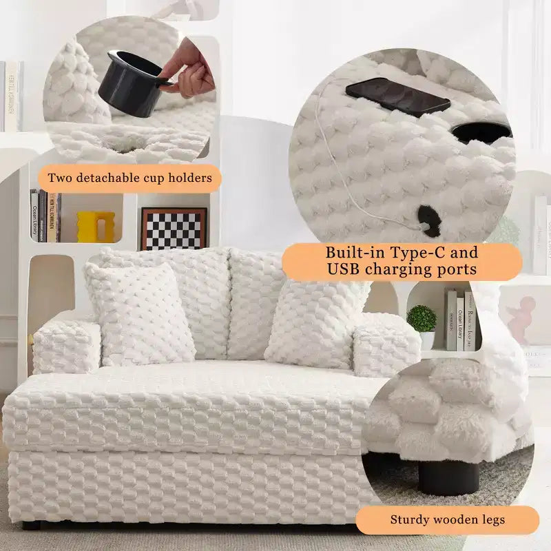 60 chaises longues surdimensionnées d'intérieur, canapé-lit rembourré, fauteuil de lecture confortable en peluche moelleuse, canapé-lit douillet, pour salon, chambre, maison