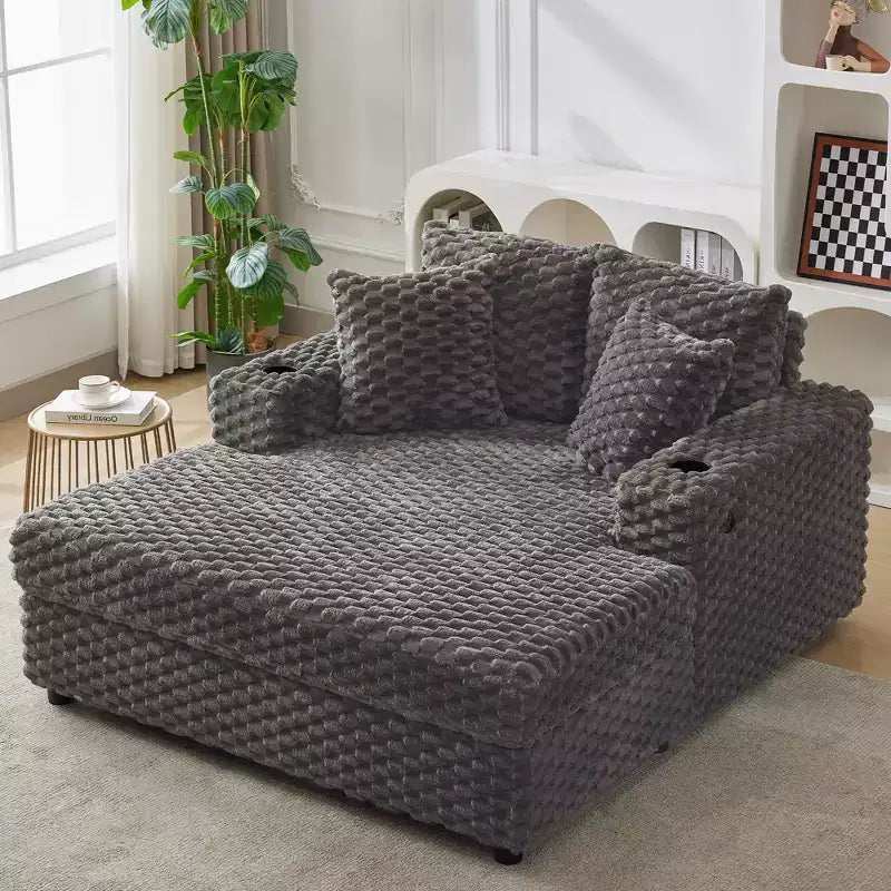 60 chaises longues surdimensionnées d'intérieur, canapé-lit rembourré, fauteuil de lecture confortable en peluche moelleuse, canapé-lit douillet, pour salon, chambre, maison