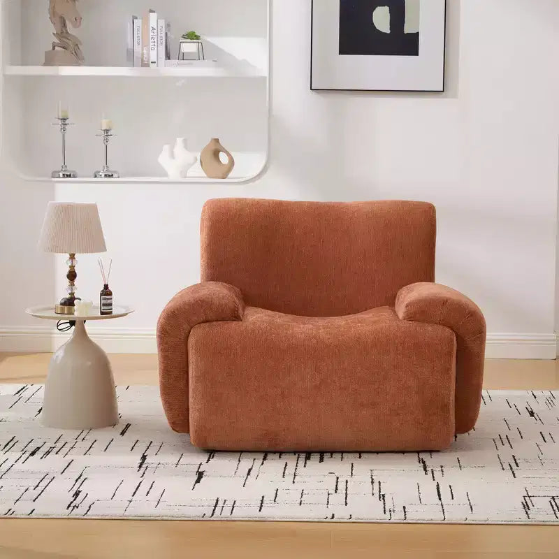Canapé paresseux moderne surdimensionné Okak en chenille, sans armature, avec accoudoir, fauteuil profond pour salon, appartement, chambre d'amis