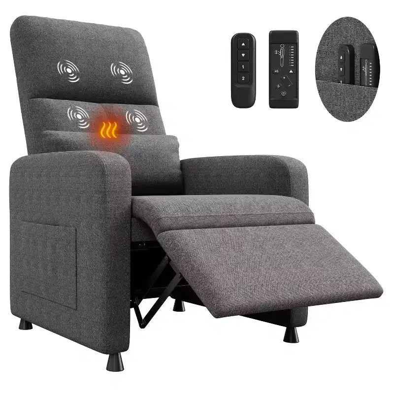 Fauteuil inclinable, Canapé inclinable Fauteuil inclinable réglable, Fauteuil paresseux, Dossier haut ergonomique rembourré, Siège rembourré, 2 poches latérales, pour salon