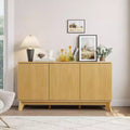 58 Coffee Bar Console,Farmhouse Buffet Cabinet with Curved Doors and Adjustable Shelves Wood Storage Sideboard for Dining Room, Living Room