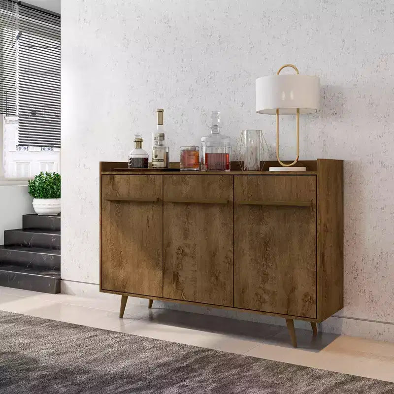 GDFStudio Paskal Mid-Century Modern Sideboard Buffet Cabinet with 3 Soft Close Doors