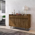 GDFStudio Paskal Mid-Century Modern Sideboard Buffet Cabinet with 3 Soft Close Doors