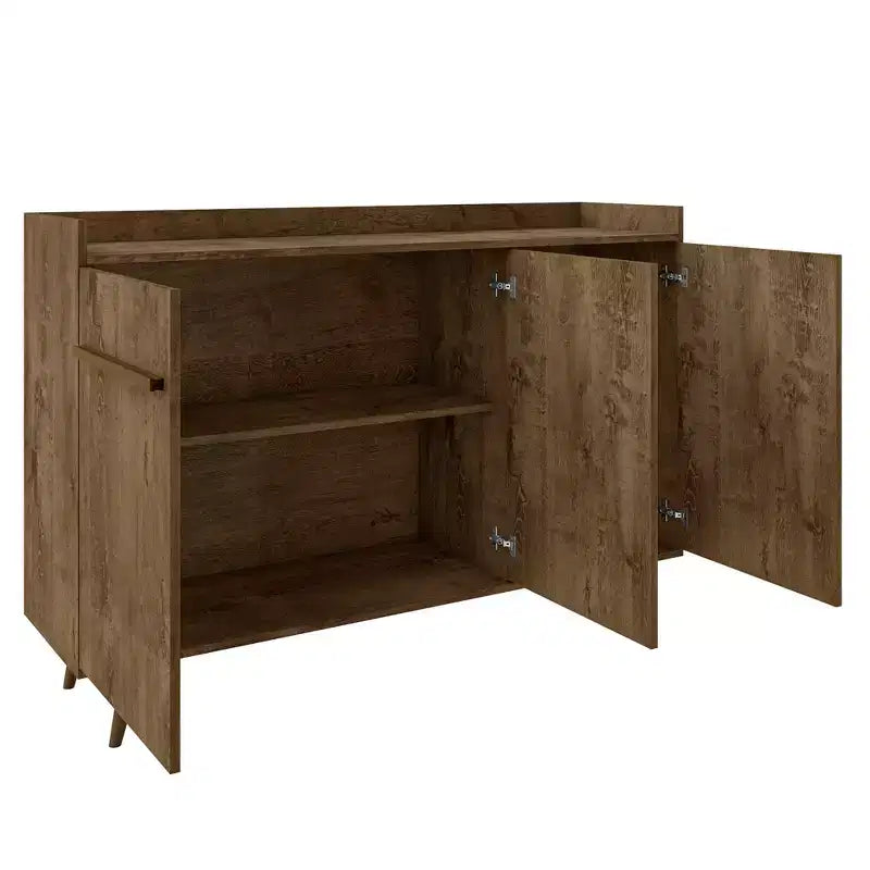 GDFStudio Paskal Madia/Credenza a Buffet Moderna di Metà Secolo con 3 Ante a Chiusura Ammortizzata
