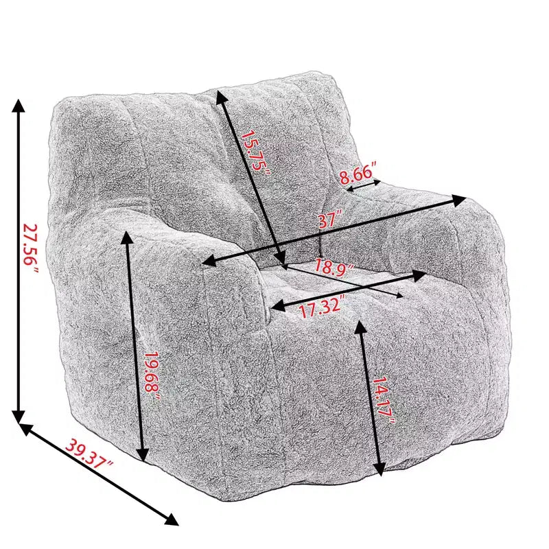 Pouf géant touffeté avec garnissage, transat rembourré moelleux, canapé individuel pour salon/chambre/bureau