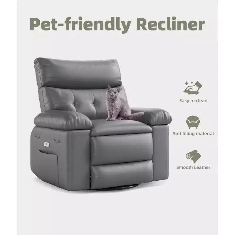 Poltrona Reclinabile Divano Reclinabile Extra Large, Recliner Manuale per Adulti, Imbottitura in Spugna 1.5X, Poltrona Ergonomica Singola, Porta Bicchieri, per Soggiorno