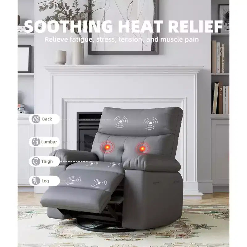 Poltrona Reclinabile Divano Reclinabile Extra Large, Recliner Manuale per Adulti, Imbottitura in Spugna 1.5X, Poltrona Ergonomica Singola, Porta Bicchieri, per Soggiorno
