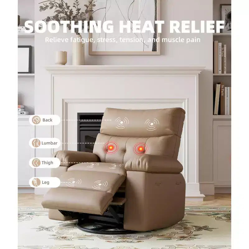 Poltrona Reclinabile Divano Reclinabile Extra Large, Recliner Manuale per Adulti, Imbottitura in Spugna 1.5X, Poltrona Ergonomica Singola, Porta Bicchieri, per Soggiorno