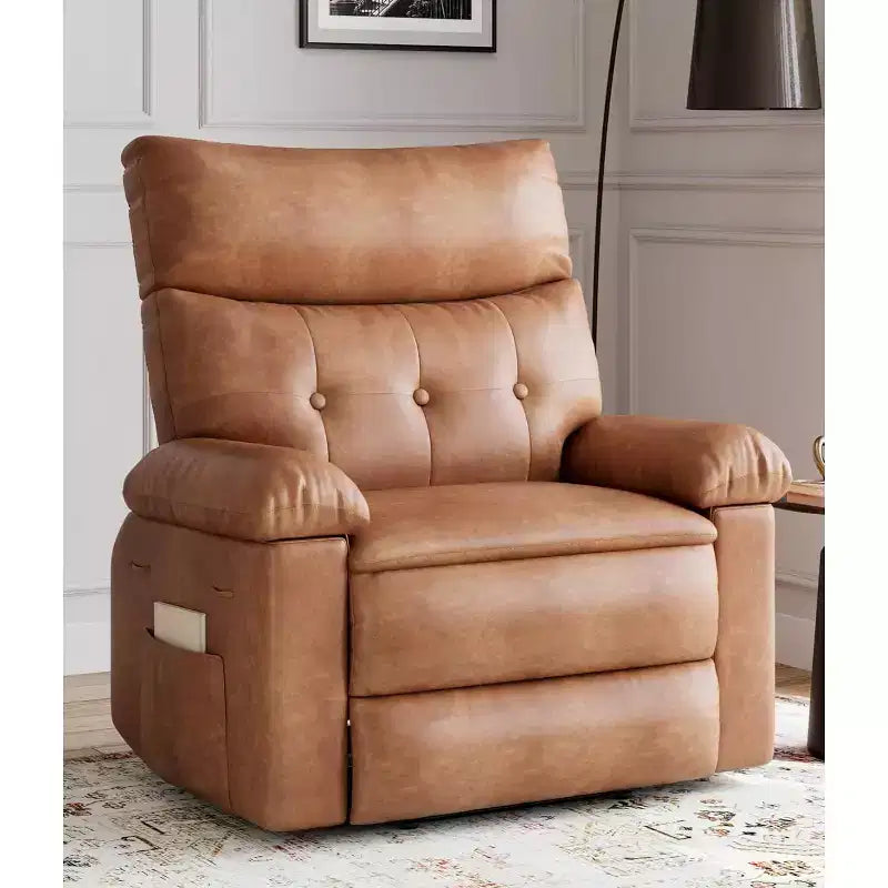 Fauteuil inclinable surdimensionné, canapé inclinable manuel pour adultes, rembourrage en éponge 1,5X, canapé simple ergonomique, porte-gobelets, pour salon