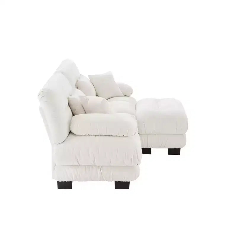 Homy Casa Cloud - Canapé d'angle en L avec méridienne et coussins moelleux, pour salon ou salle familiale