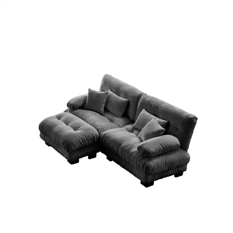 Homy Casa Cloud - Canapé d'angle en L avec méridienne et coussins moelleux, pour salon ou salle familiale