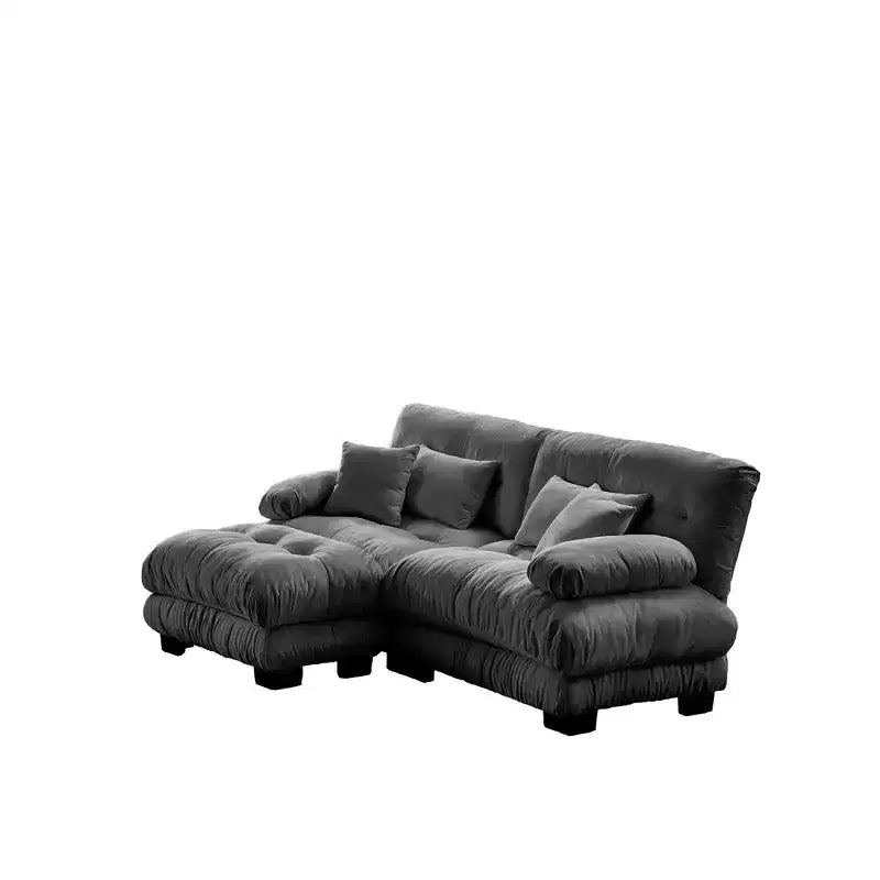 Homy Casa Cloud - Canapé d'angle en L avec méridienne et coussins moelleux, pour salon ou salle familiale