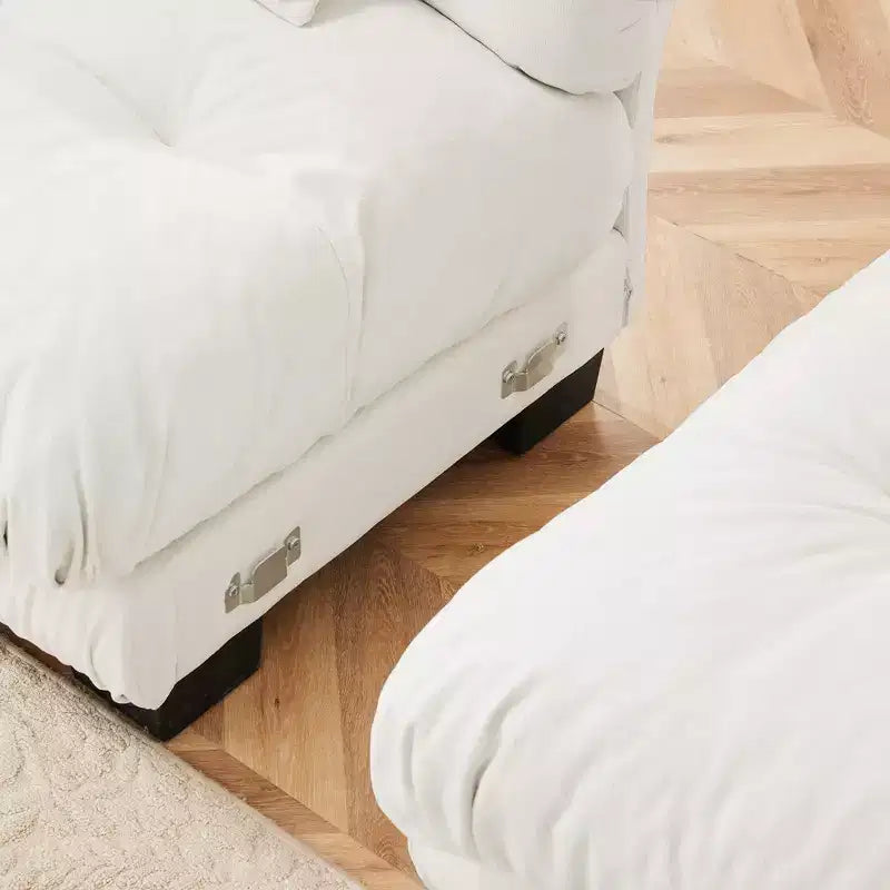 Homy Casa Cloud - Canapé d'angle en L avec méridienne et coussins moelleux, pour salon ou salle familiale