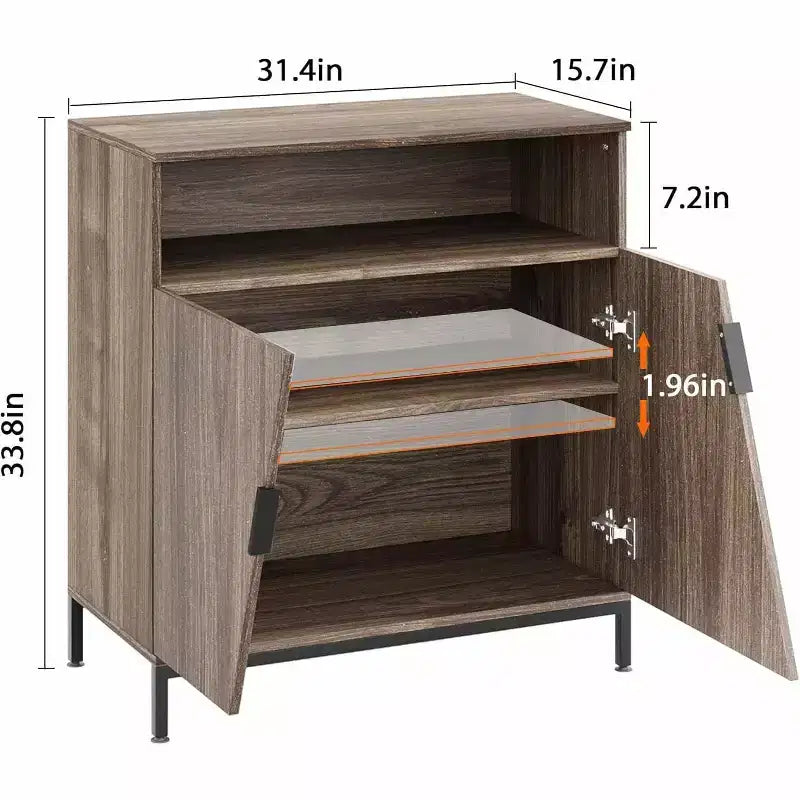 Madia con sportelli, Credenza a buffet moderna in legno autoportante