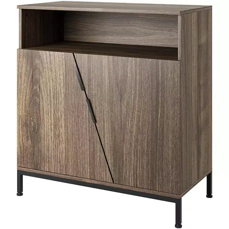 Madia con sportelli, Credenza a buffet moderna in legno autoportante
