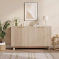 Fluted Cabinet with Storage, Buffet Sideborad with 4 Doors