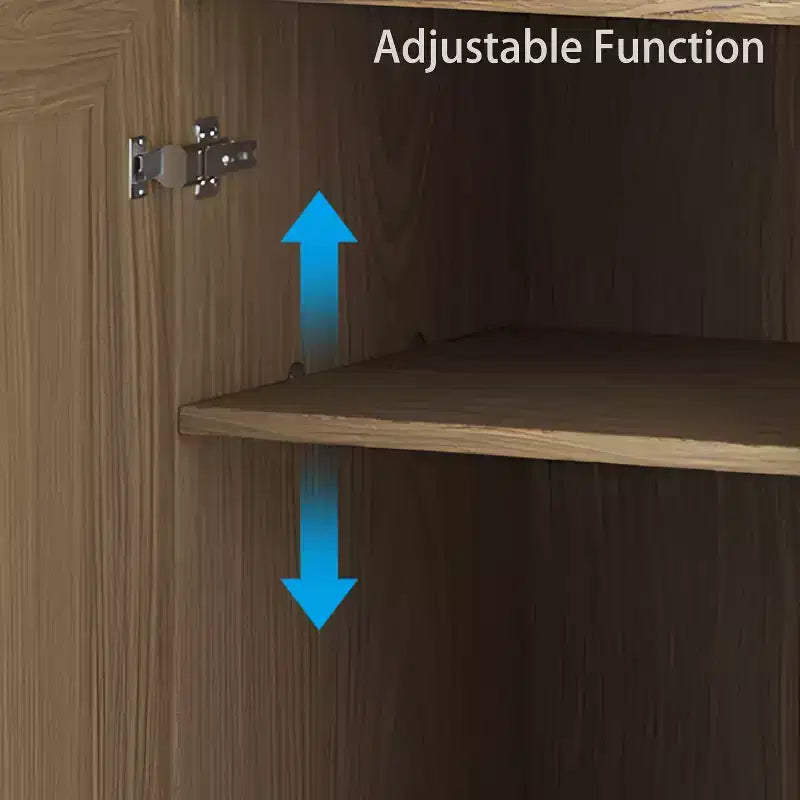 PexFix 36 Buffet modulaire avec rangement, buffet de ferme avec portes en rotin pour salon, cuisine, salle à manger, entrée, naturel
