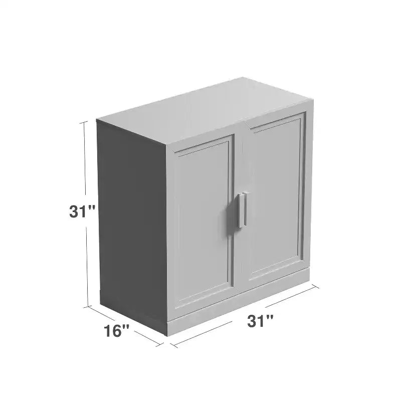 PexFix 31 Mobiletto di Accento in Legno Moderno, Credenza Buffet con 2 Ante e Scaffale Regolabile per Soggiorno, Sala da Pranzo, Ingresso, Nero