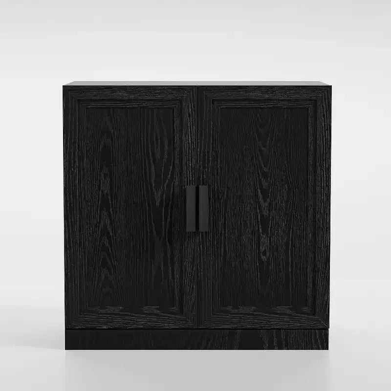 PexFix 31 Mobiletto di Accento in Legno Moderno, Credenza Buffet con 2 Ante e Scaffale Regolabile per Soggiorno, Sala da Pranzo, Ingresso, Nero