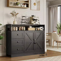 Sideboard Buffet Cabinet, Farmhouse Kitchen Buffet Storage Cabinet, Featuring 3 Drawers, 2-Door Cabinet for Kitchen, Dining Room