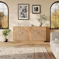 Coolmee Madia Moderna Credenza 160 cm, Mobile Contenitore Grande con Maniglie Dorate e Ante, Tavolo Buffet Bar per Caffè, per Casa Ufficio
