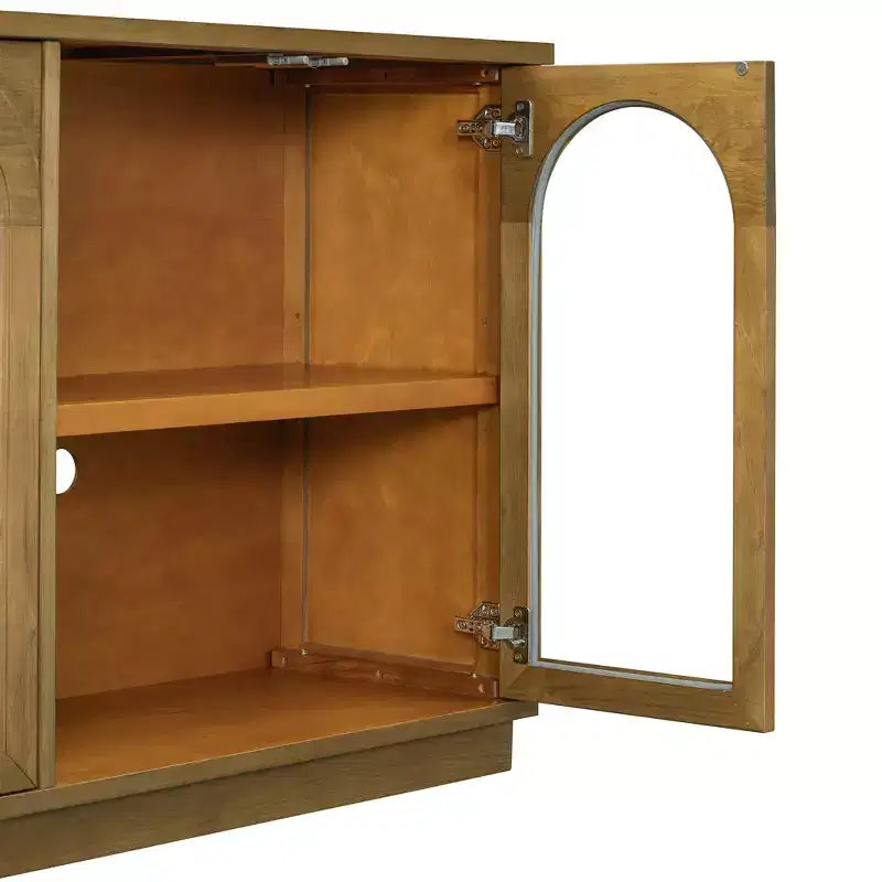 GDFStudio Henley, Credenza a 4 ante con ante in vetro ad arco e ripiani regolabili