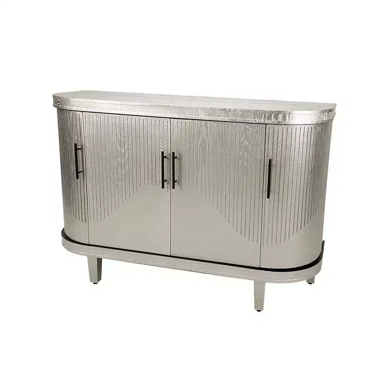 Meuble de rangement d'appoint moderne, buffet incurvé à 4 portes, étagères réglables, meuble de bar à café pour salon, couloir