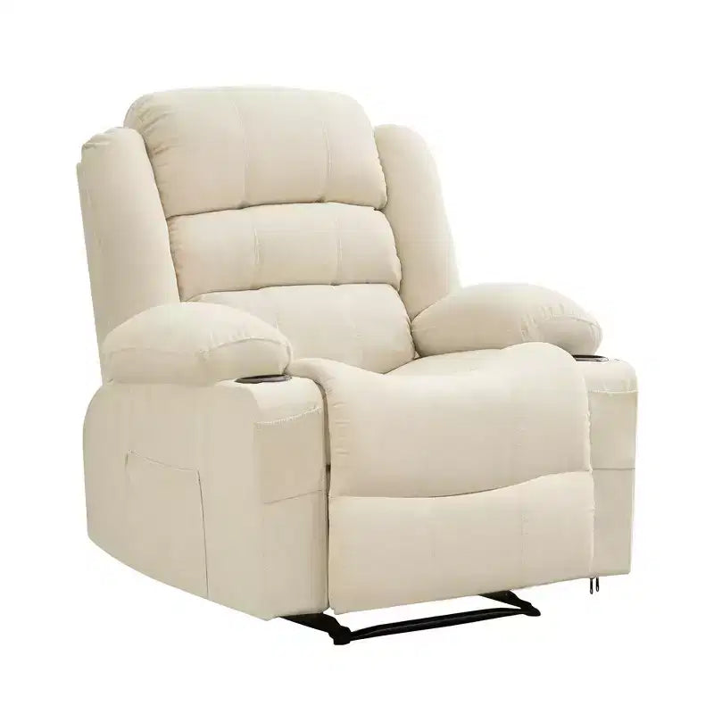 COZONY Poltrona reclinabile a dondolo ampia per adulti, poltrona lounge manuale oversize con braccioli, schienale, 2 portabicchieri e tasca laterale per soggiorno