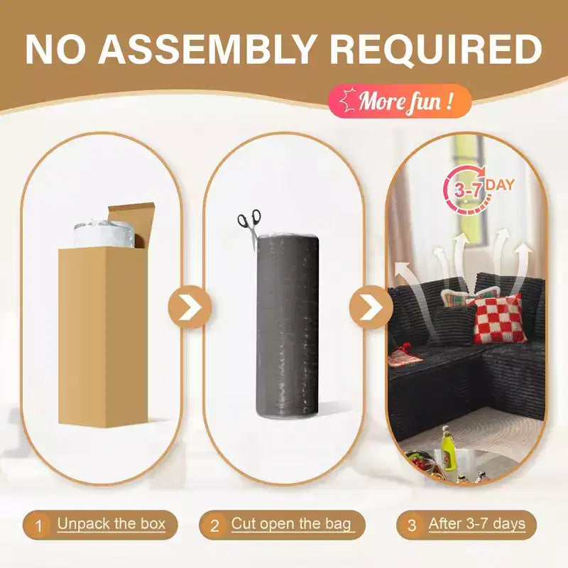 Divano componibile a sezione a U HOMLUX, divani moderni minimalisti con seduta profonda 68,5 cm per soggiorno, Stile 2
