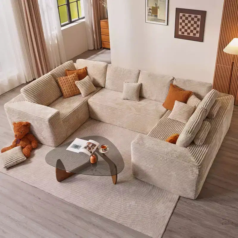 HOMLUX U-Shape Modular Sectional Sofa Couch, 27 Deep Seat Modern Minimalist Couches for Living Room, Style 2