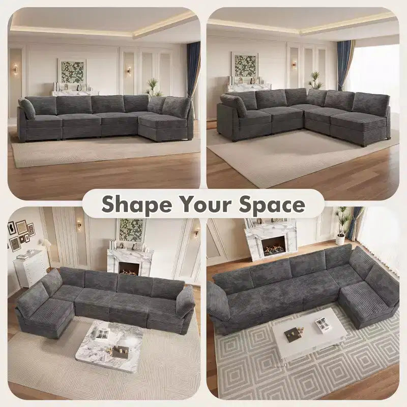 Divano componibile di lusso HOMLUX, divano a nuvola oversize per soggiorno, divano letto convertibile imbottito con seduta profonda e chaise longue.