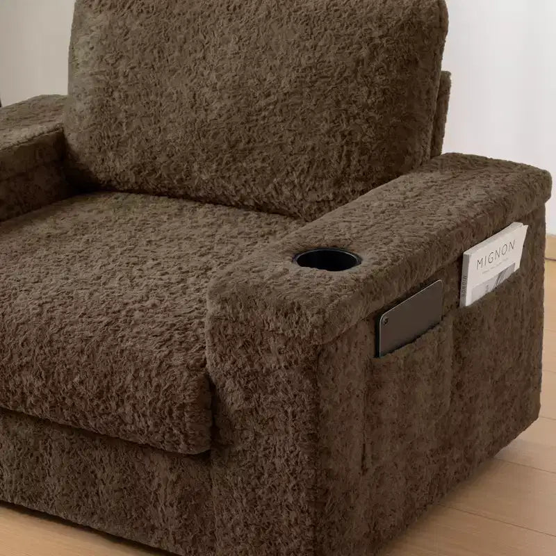 EHMKNP 42 Chaise longue oversize per interni, poltrona divano imbottita con seduta profonda e pouf contenitore