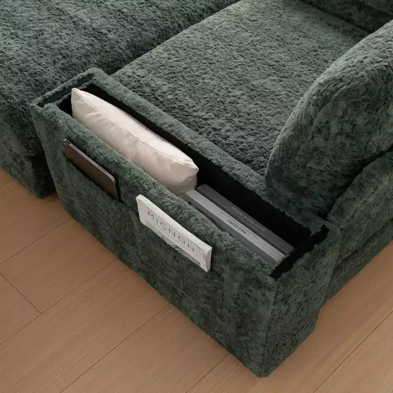 EHMKNP 42 Chaise longue oversize per interni, poltrona divano imbottita con seduta profonda e pouf contenitore