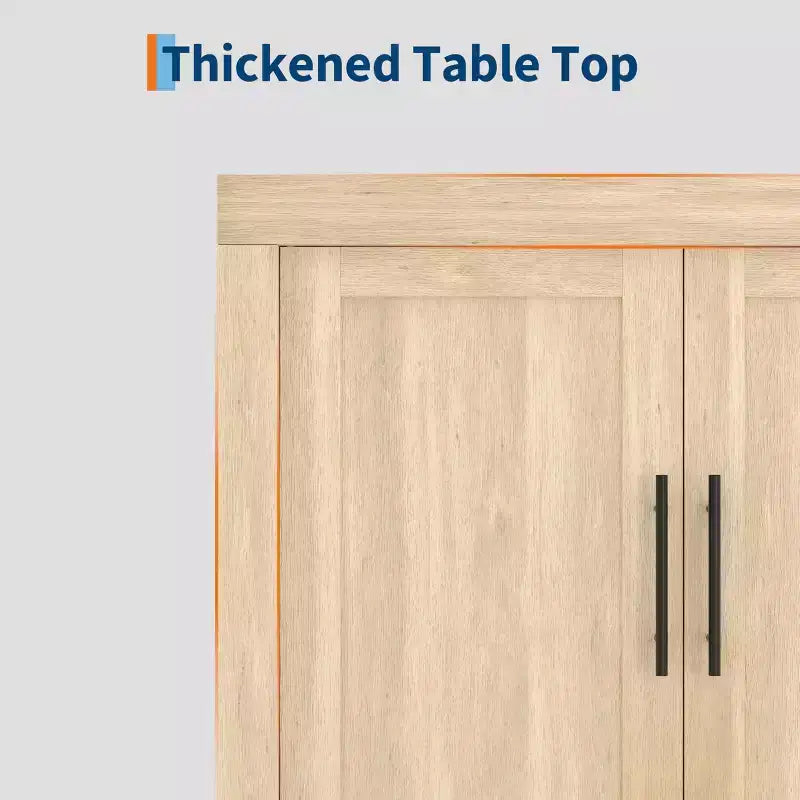 Credenza con Contenitore, Mobile Bar Moderno con 4 Ante in Legno, Tavolo da Buffet da Cucina per Sala da Pranzo, Porta TV per TV da 50-80 Pollici