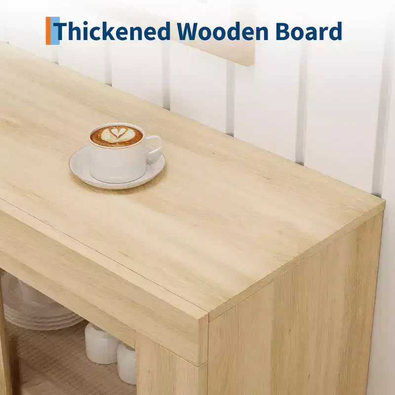 Credenza con Contenitore, Mobile Bar Moderno con 4 Ante in Legno, Tavolo da Buffet da Cucina per Sala da Pranzo, Porta TV per TV da 50-80 Pollici