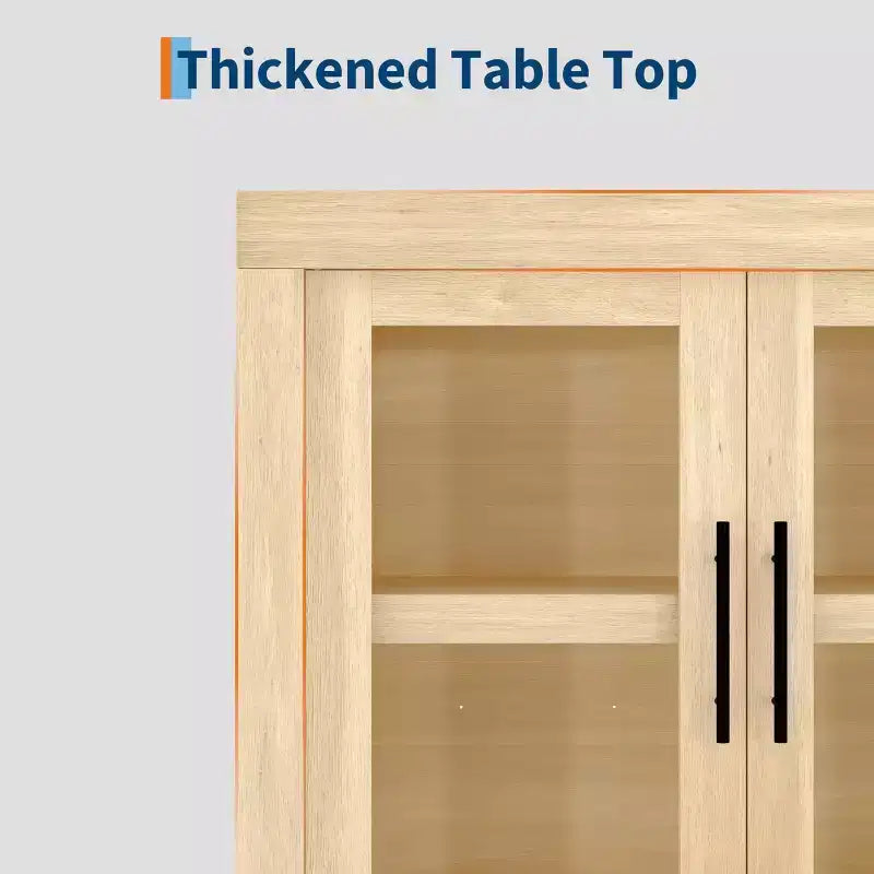 Credenza con Contenitore, Mobile Bar Moderno con 4 Ante in Legno, Tavolo da Buffet da Cucina per Sala da Pranzo, Porta TV per TV da 50-80 Pollici