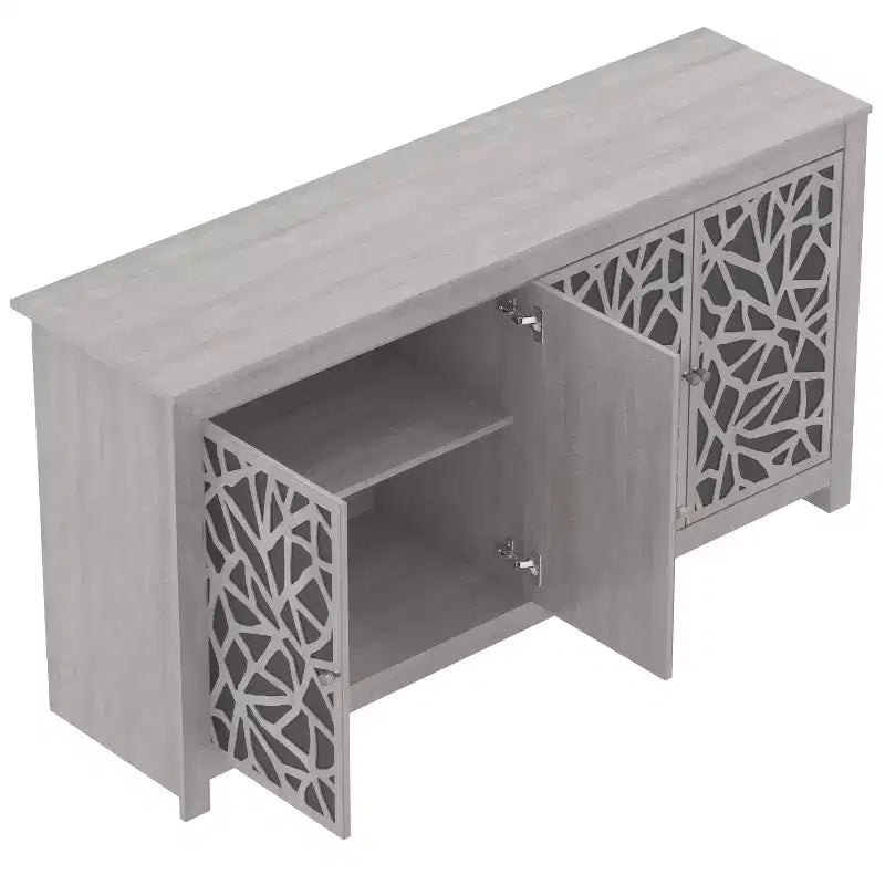 Madia Galano con Ante Decorative Intagliate Nere 58.4 L 15.7 P 30 H