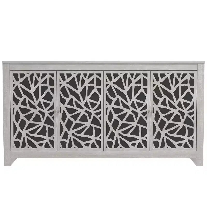 Madia Galano con Ante Decorative Intagliate Nere 58.4 L 15.7 P 30 H