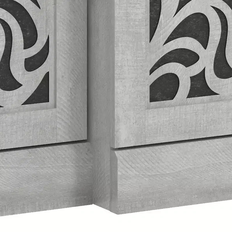 Credenza Galano con ante intagliate tradizionali in grigio 60.4 L 18.2 P 29.3 A