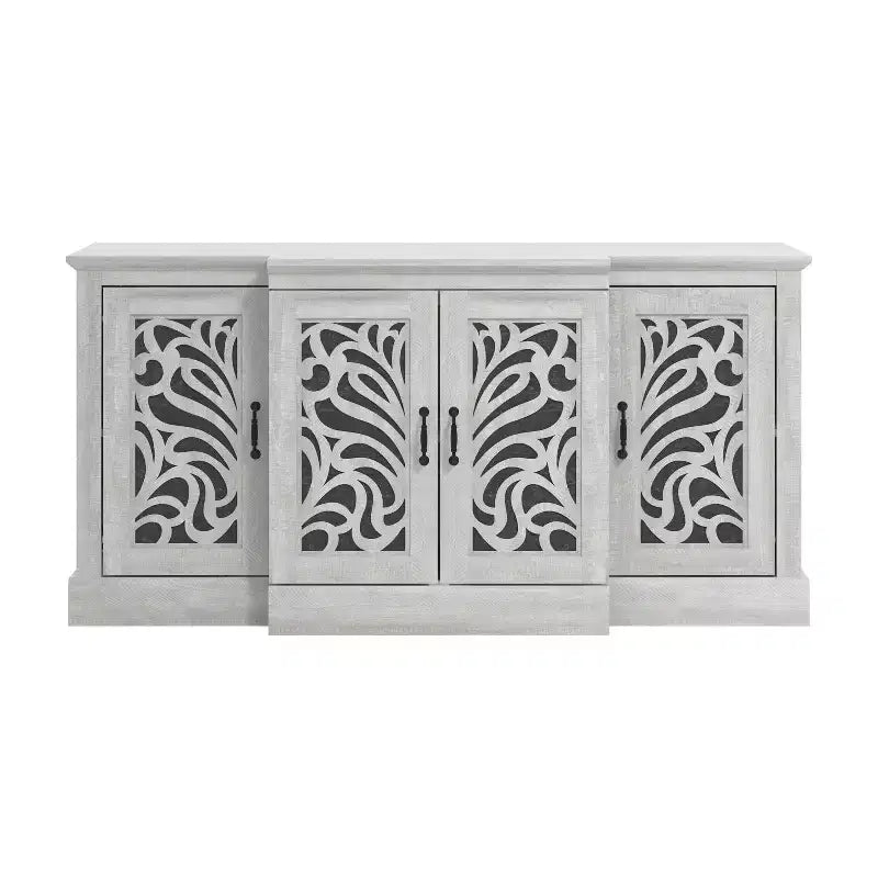 Credenza Galano con ante intagliate tradizionali in grigio 60.4 L 18.2 P 29.3 A